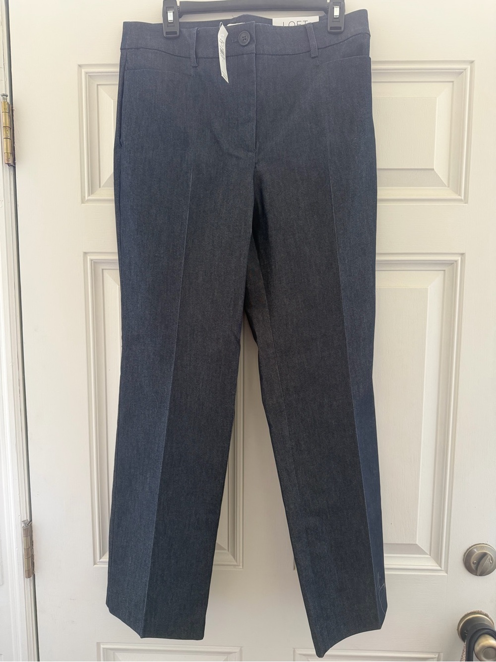 NWT LOFT Outlet Parker Straight Leg High Rise Pants Size 8 Charcoal Gray